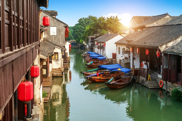 Suzhou oude stad nacht bekijken