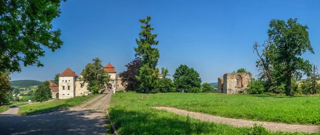 Свирж, Украина 10.07.2021. Свиржский замок во Львовской области Украины в солнечный летний день