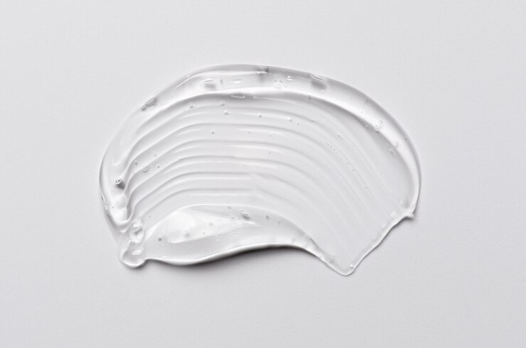 A swab sample of a moisturizing cosmetic gel body cream