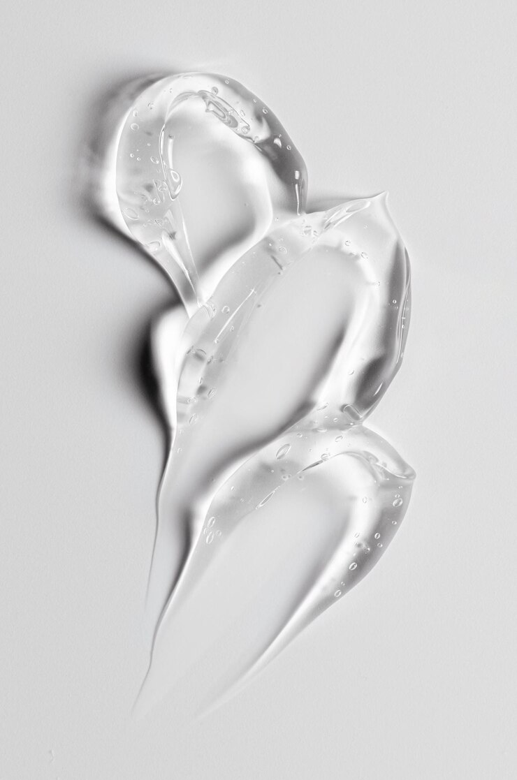 A swab sample of a moisturizing cosmetic gel body cream