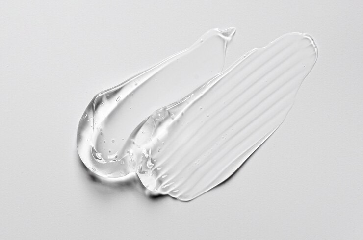 A swab sample of a moisturizing cosmetic gel body cream