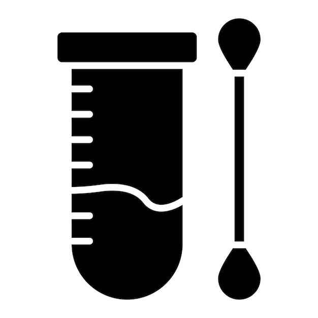 Swab Test Glyph Solid Black Illustration