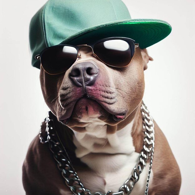 Premium AI Image | Swag Pitbull Dog