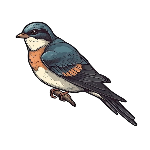 Swallow Bird Sticker On Isolated Tansparent Background Png Logo Generative AI