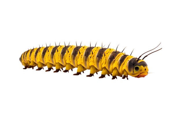 Swallowtail caterpillar isolated on a white background