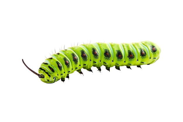 Swallowtail caterpillar isolated on a white background