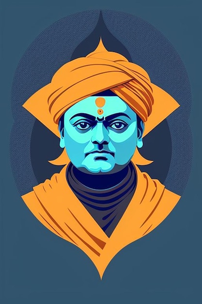 Foto swami vivekanand digitale illustratie