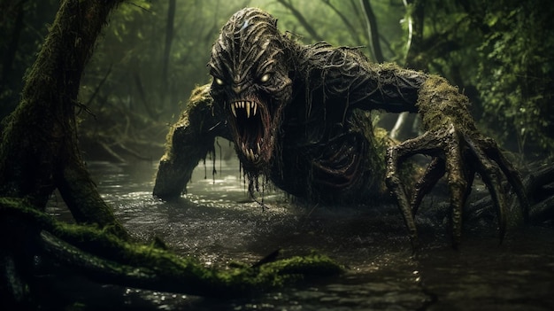 Swamp monster Nightmare creature AI Generated