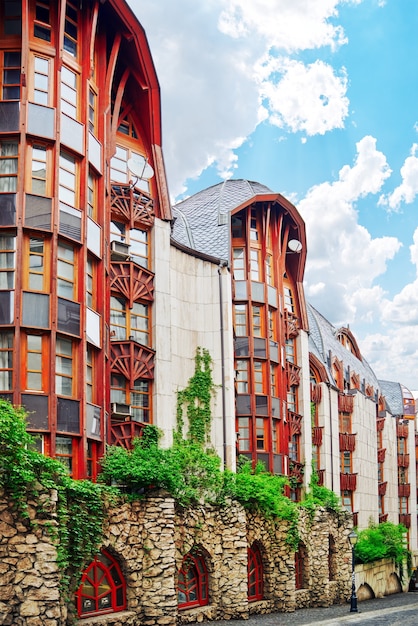 Photo swan house .one of the modern buildings in budapest.