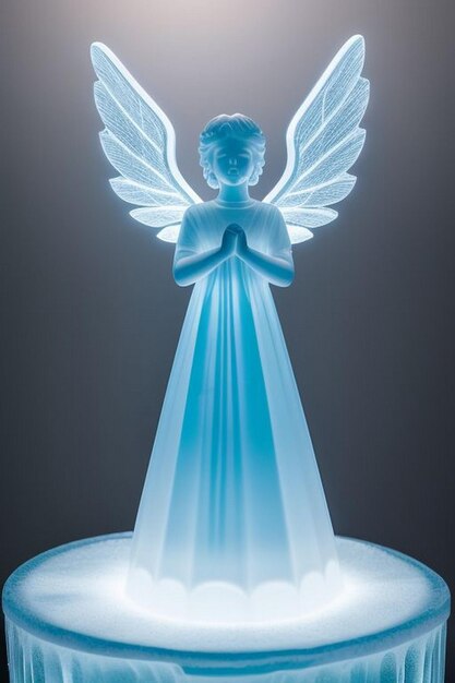Photo swan ice sculpture