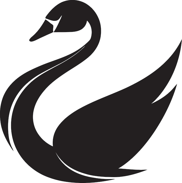 Swan Lake Emblem in Black Graceful Black Swan Logo