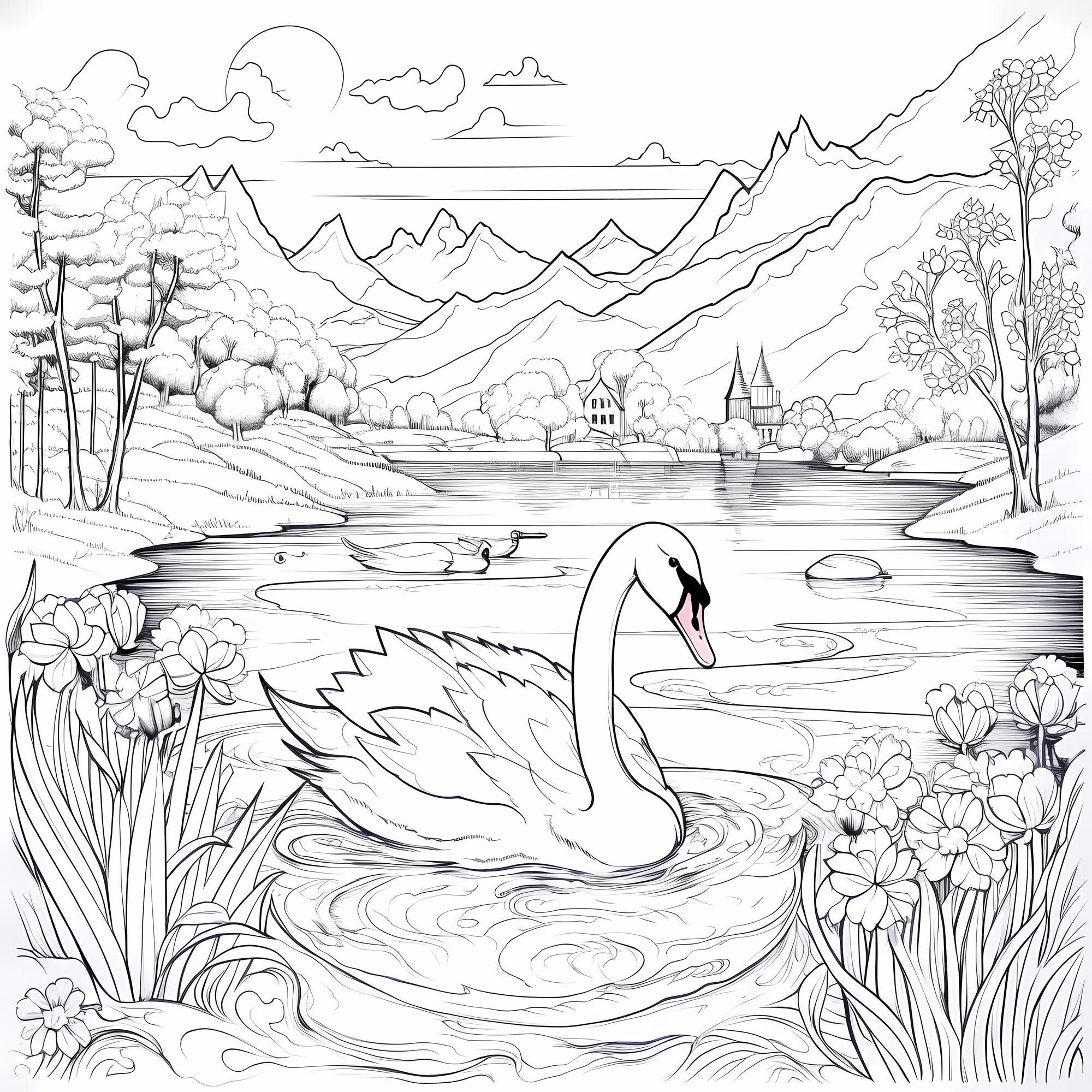 Premium AI Image | Swan Lake Spectacular Coloring the Ballet on Stage