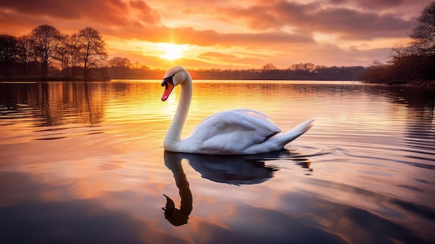 Swan in a lake trending hd wallpaper 8k4k2k wallpaper