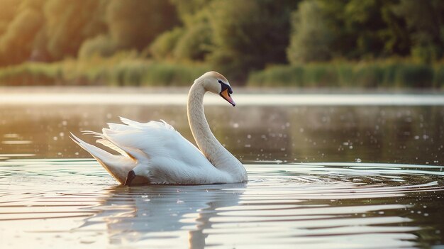 A Swan on a Lake