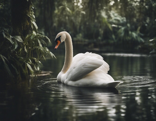 a swan in lake