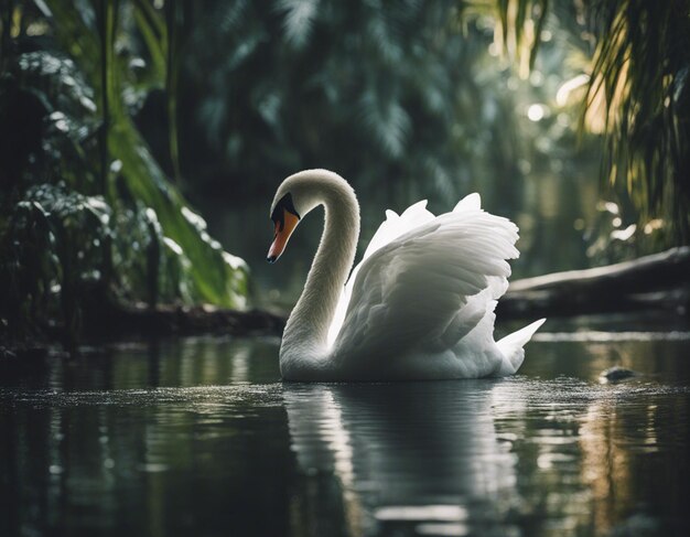 a swan in lake