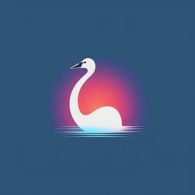 Photo swan minimal gradient logo