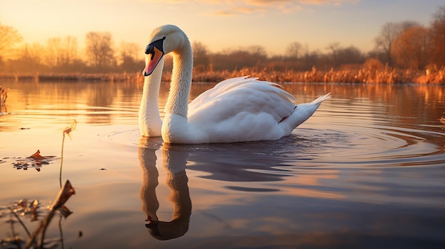 swan reflections