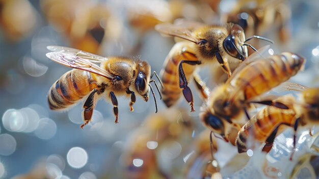 Swarm of Bees Flying