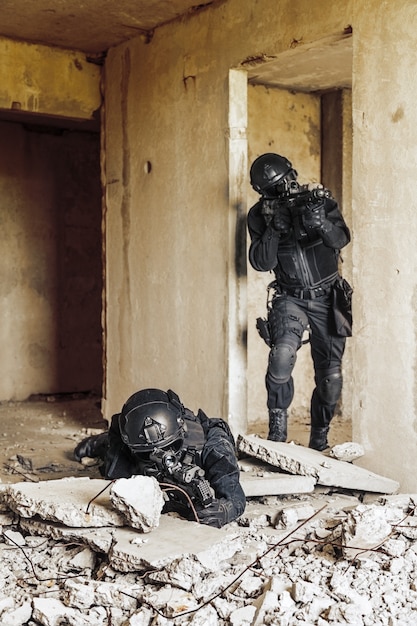 SWAT officer with ballistic shield