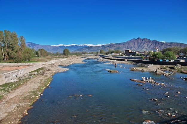 Swat river in the valley of Himalayas Pakistan