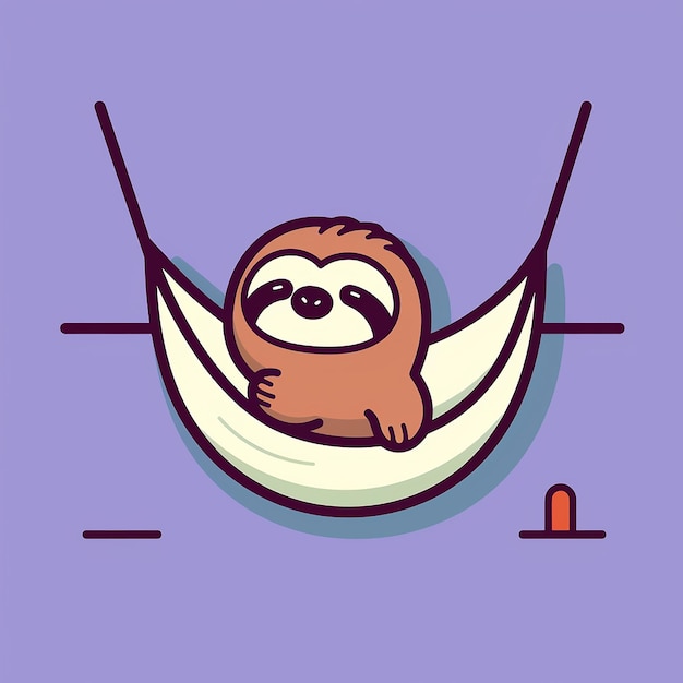 Photo swaying_sloth_sloth_swaying_in_a_hammock_modern_line