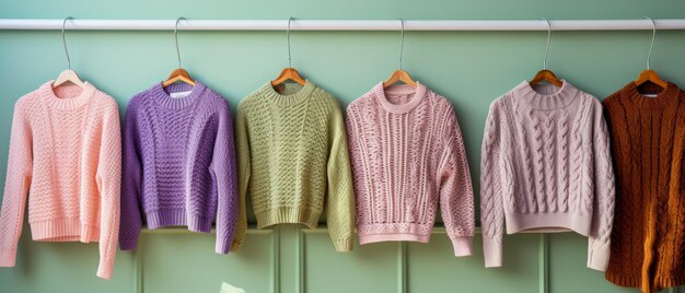 パステル色のエレガントなスタイルのセーター