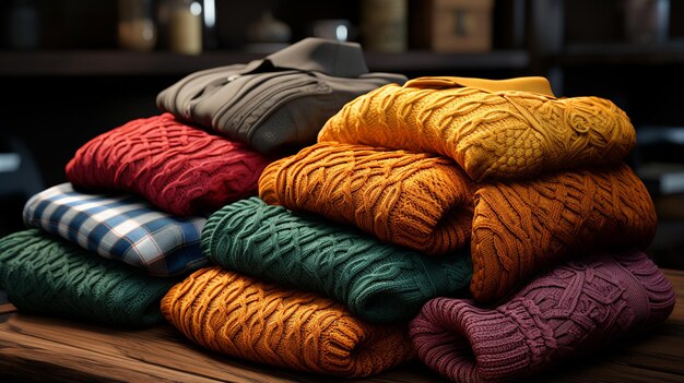 Sweaters in table