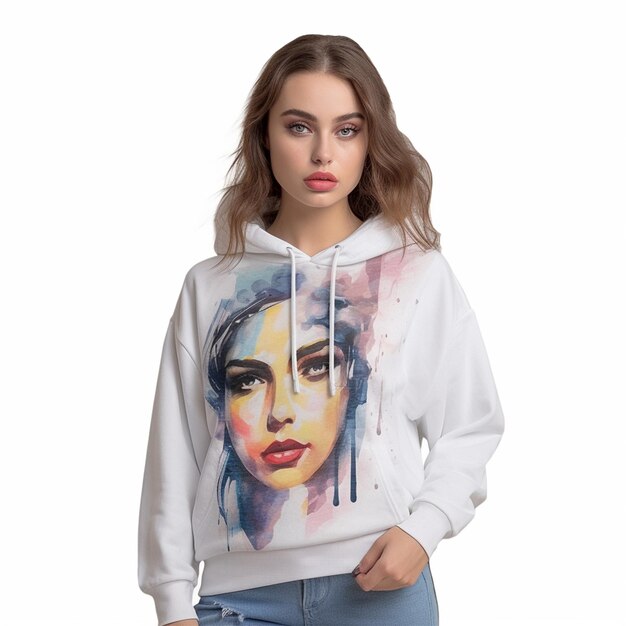 Foto sweatshirt met print voor meisjes