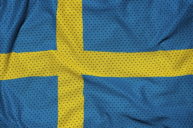 Sweden flag printed on a polyester nylon mesh 