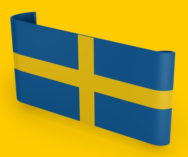 Sweden flag ribbon banner