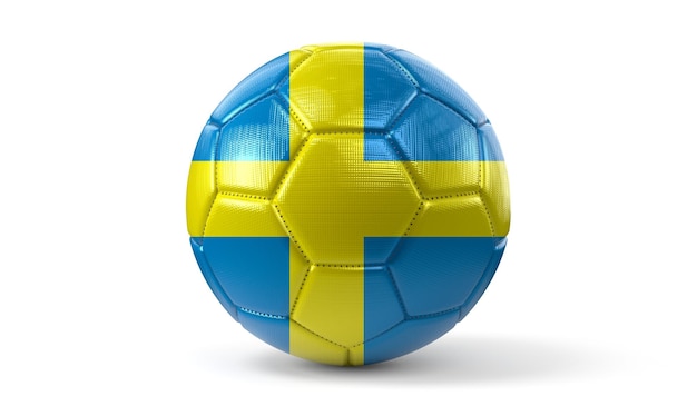 Sweden national flag on soccer ball 3D illustration