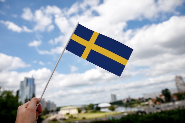 Swedish flag on blue sky