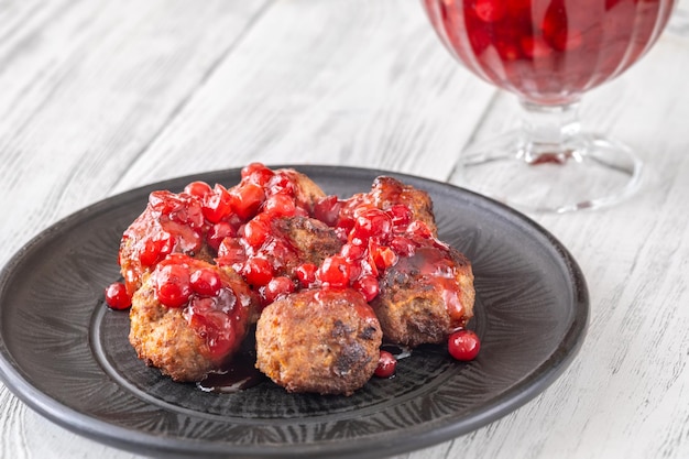 Swedish meatballs with lingonberry sauce