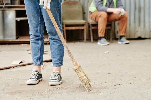 Sweeping Dusty Yard