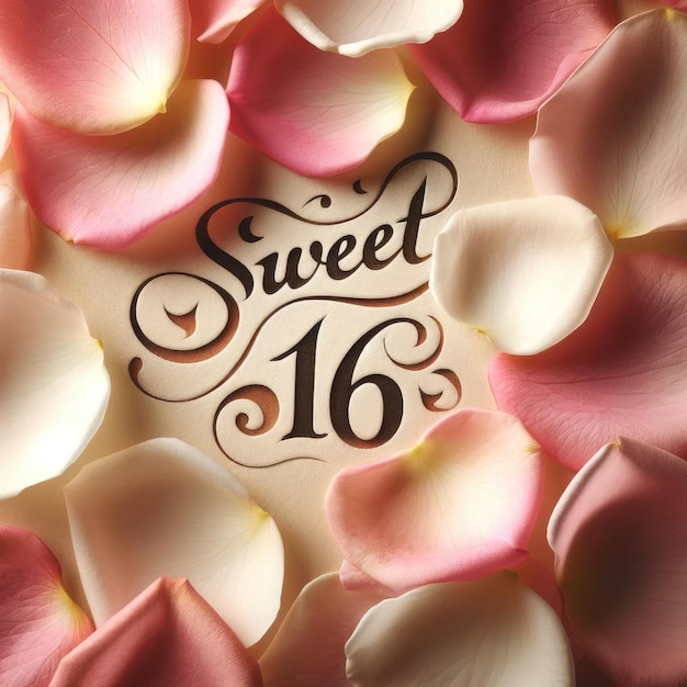 Photo sweet 16 rose petal elegance