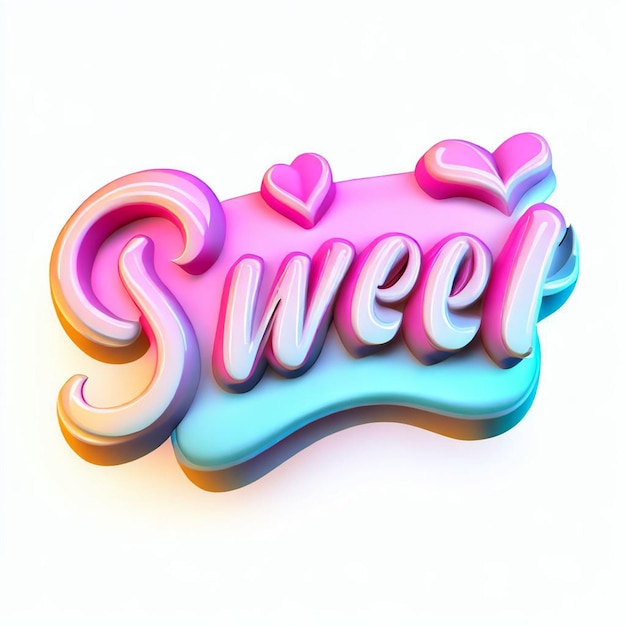 Photo sweet 3d text effect