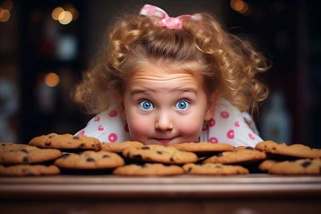 Foto le dolci avventure di un'affascinante ragazzina in cucina