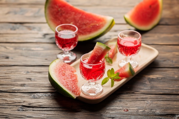 Sweet alcohol liquor with watermelon