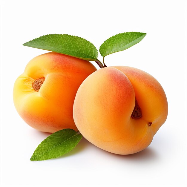 Sweet Apricots on Pure White Background