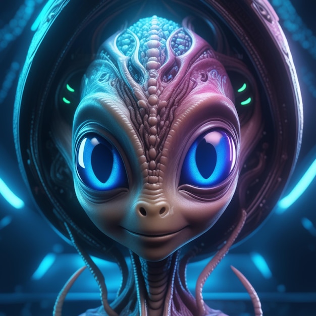 Sweet baby alien portret ultra hd realistische levendige kleuren zeer gedetailleerde tekening pen 521