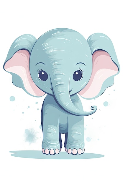 Sweet Baby Elephant Illustration