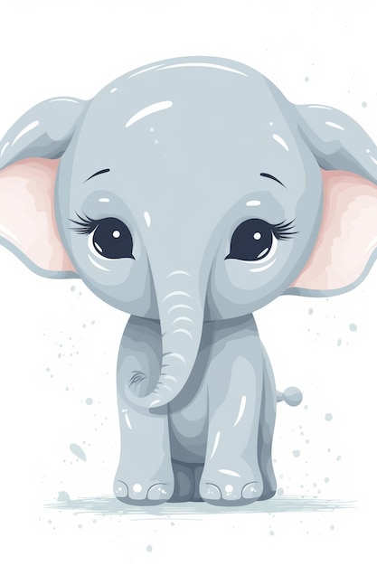 Sweet Baby Elephant Illustration
