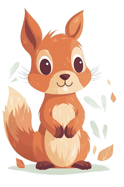 Sweet Baby Squirrel Illustration with a Simple and Cute Design