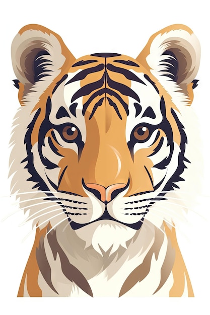 Sweet Baby Tiger Illustration on White Background