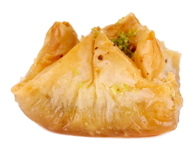 Sweet baklava isolated on white