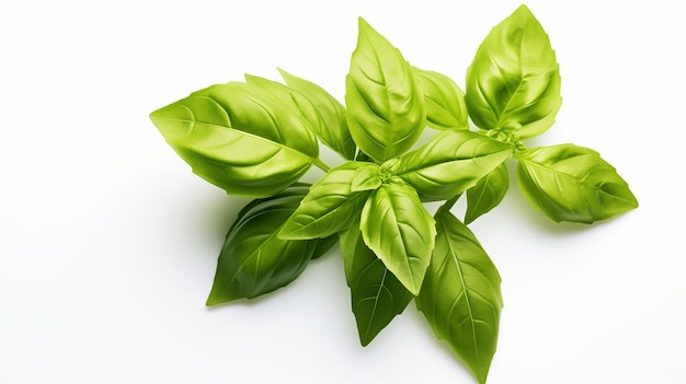 Sweet basil leaves isolated