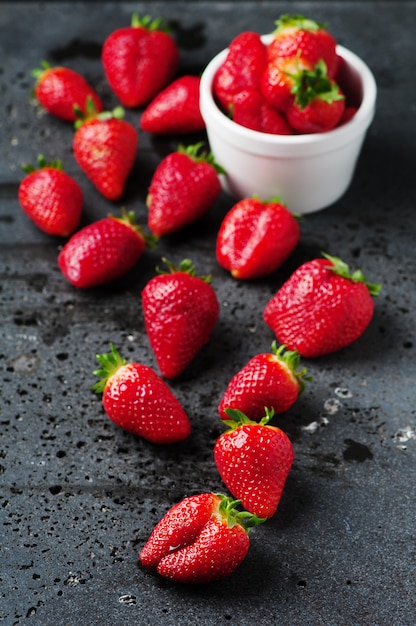 Sweet berry on the black table