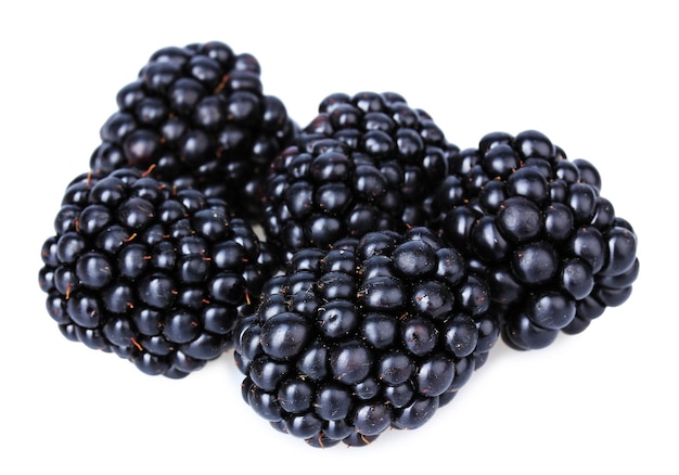 Sweet blackberries isolate on white