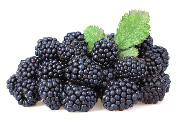 Sweet blackberries isolate on white